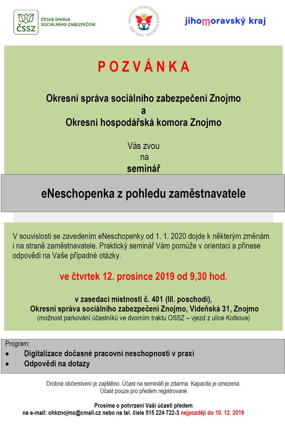 pozvanka eneschopenka