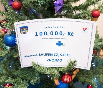 100 000 Kč do Sbírky pro nemocnici Znojmo  - COVID 19 - od LAUFEN CZ s.r.o.